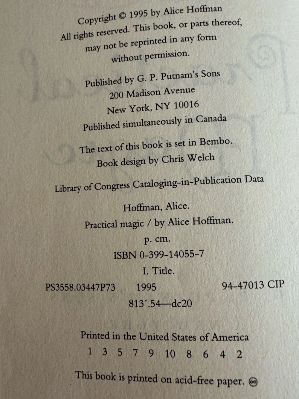First Edition Practical Magic first edition